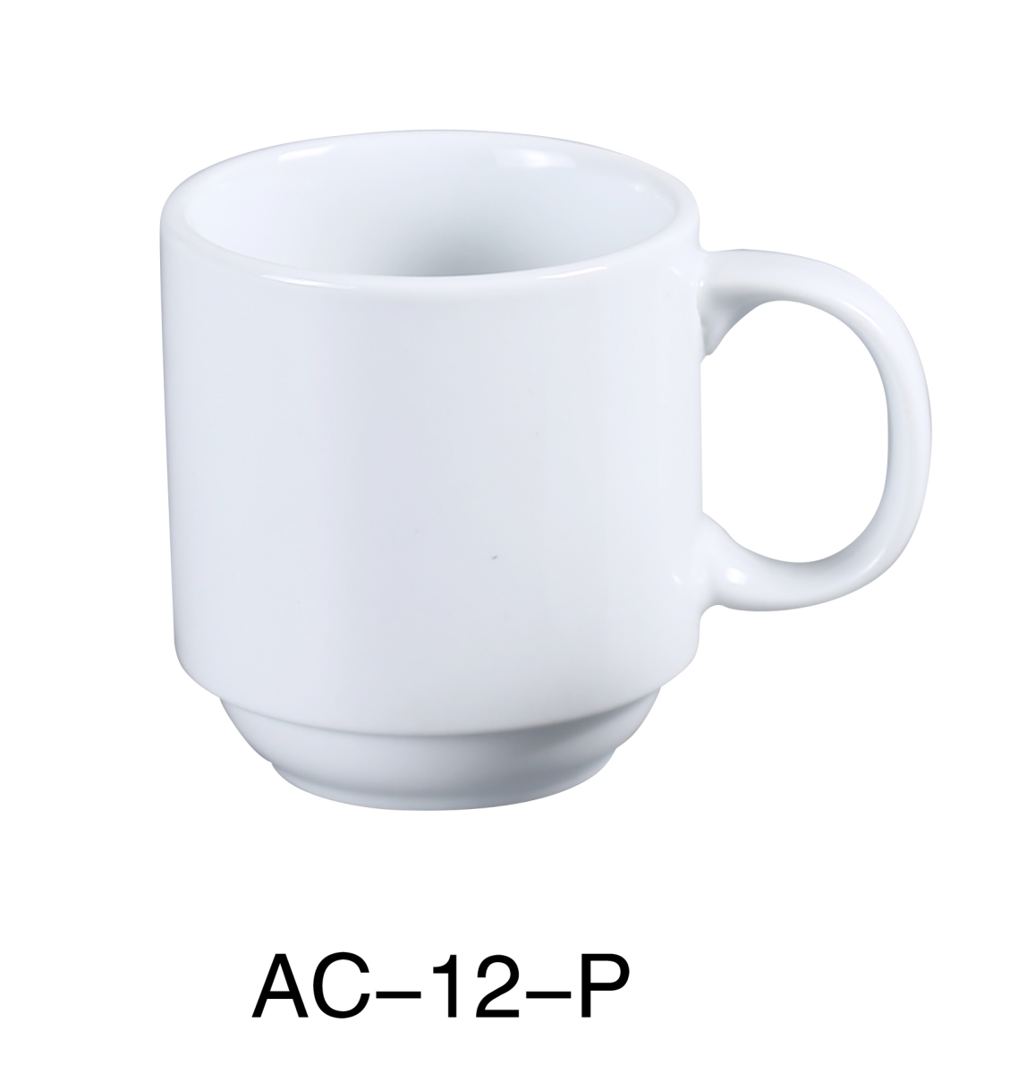 Picture of Yanco AC-12-P 12 oz ABCO Prime Stackable Porcelain Coffee & Tea Mug, Super White - Pack of 36