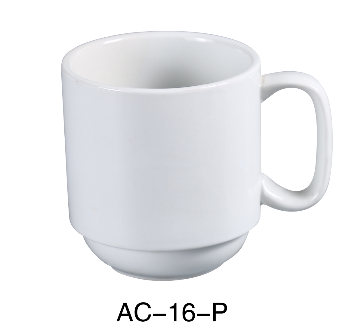 Picture of Yanco AC-16-P 16 oz Porcelain ABCO Prime Stackable Coffee & Tea Mug, Super White - Pack of 36