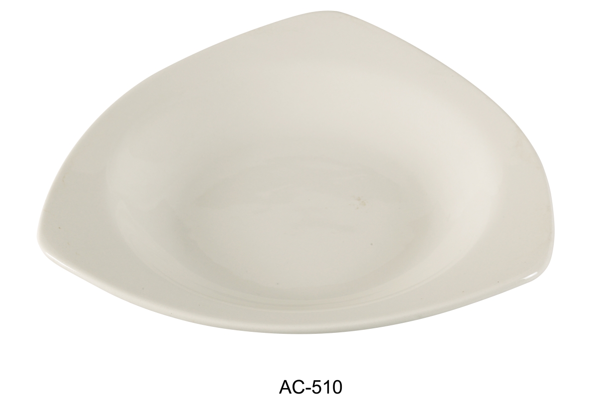 Picture of Yanco AC-510 10.5 in. ABCO Triangle Porcelain Pasta Bowl, Super White - 22 oz - Pack of 12