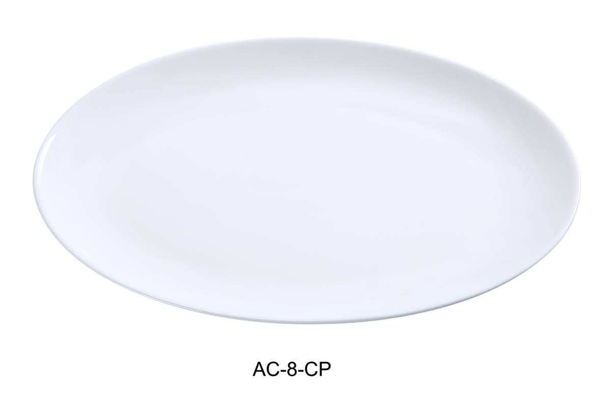 Picture of Yanco AC-8-CP Porcelain ABCO Coupe Platter, Super White - 8.25 x 5.75 in. - Pack of 24