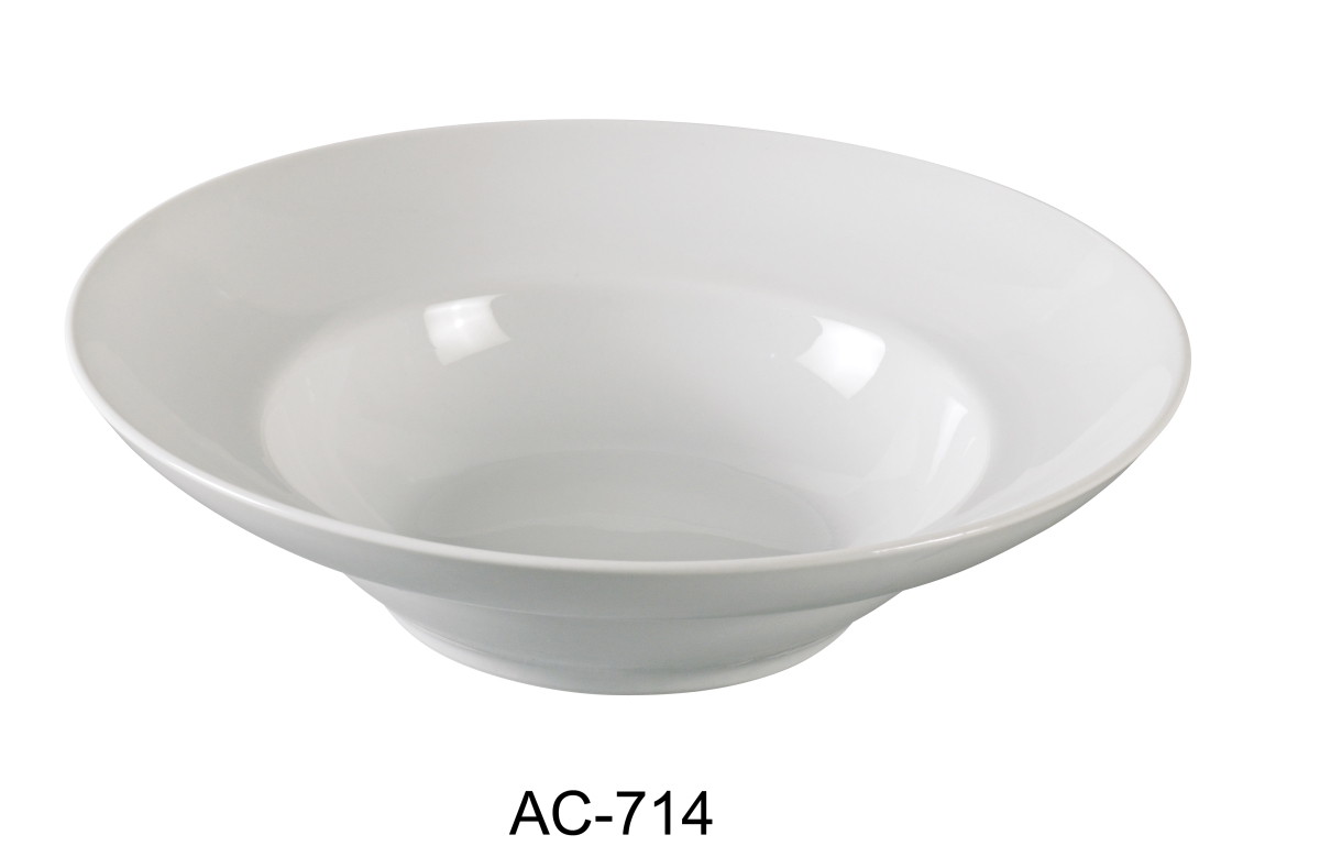 Picture of Yanco AC-714 96 oz ABCO Deep Porcelain Mediterranean Bowl, Super White - 14.5 x 4.5 in. - Pack of 6