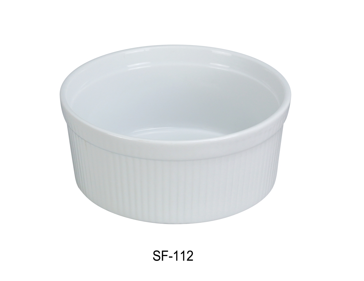 Picture of Yanco SF-112 12 oz Fluted Porcelain Souffle Bowl, Super White - 4.5 x 2.25 in. - Pack of 24