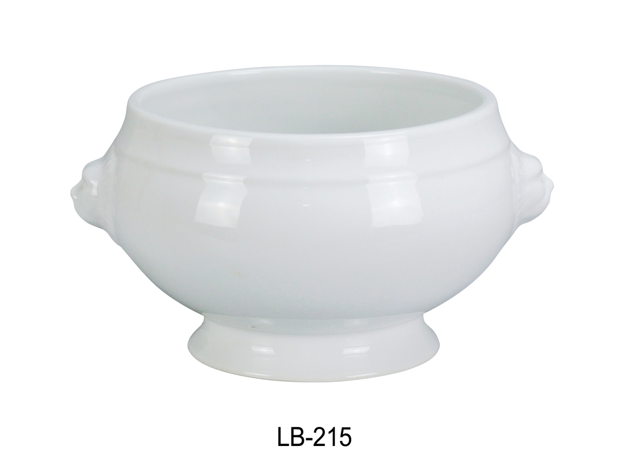 Picture of Yanco LB-215 15 oz Lion Porcelain Bouillon Bowl, Super White - 5.25 x 3.25 in. - Pack of 24