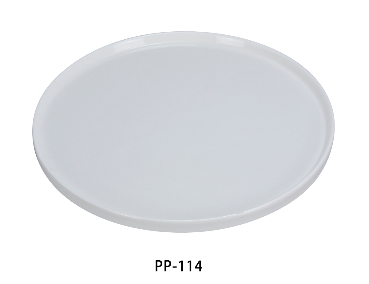 Picture of Yanco PP-114 14 in. Porcelain Pizza Plate Coupe, Super White - Pack of 12