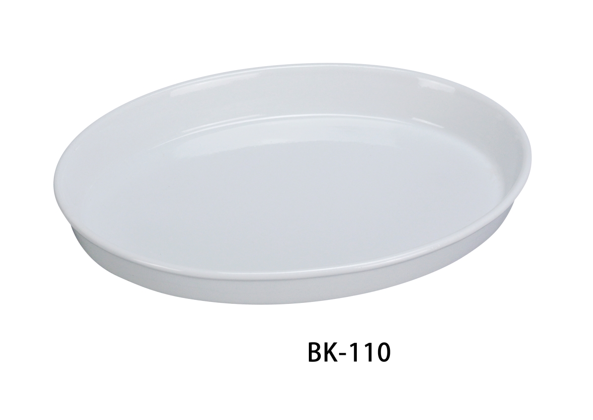 Picture of Yanco BK-110 Porcelain Oval Deep Plate, Super White - 13 x 9 x 2 in. - Pack of 12