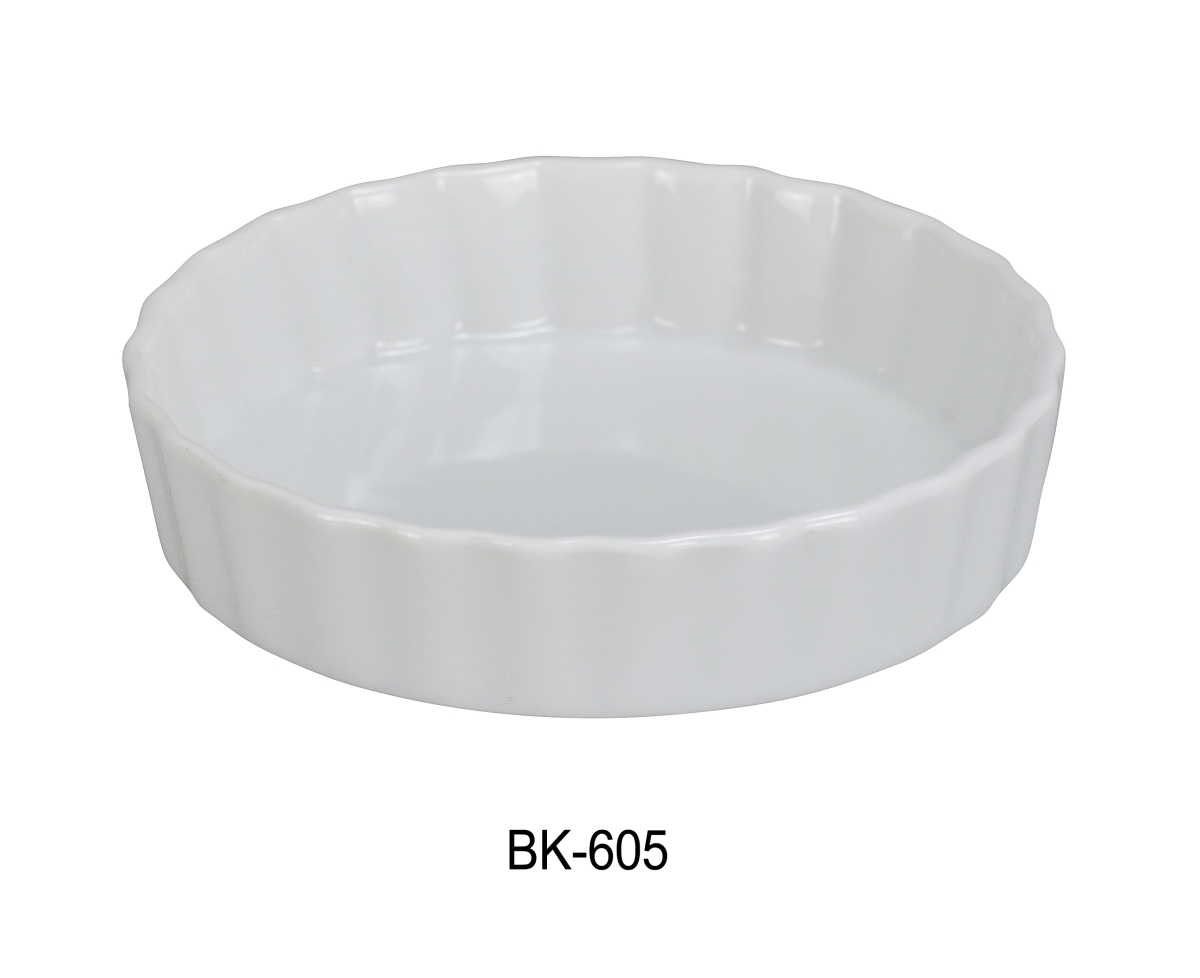 Picture of Yanco BK-605 5.5 oz Porcelain Quiche Dish, Super White - 5 x 1 in. - Pack of 24
