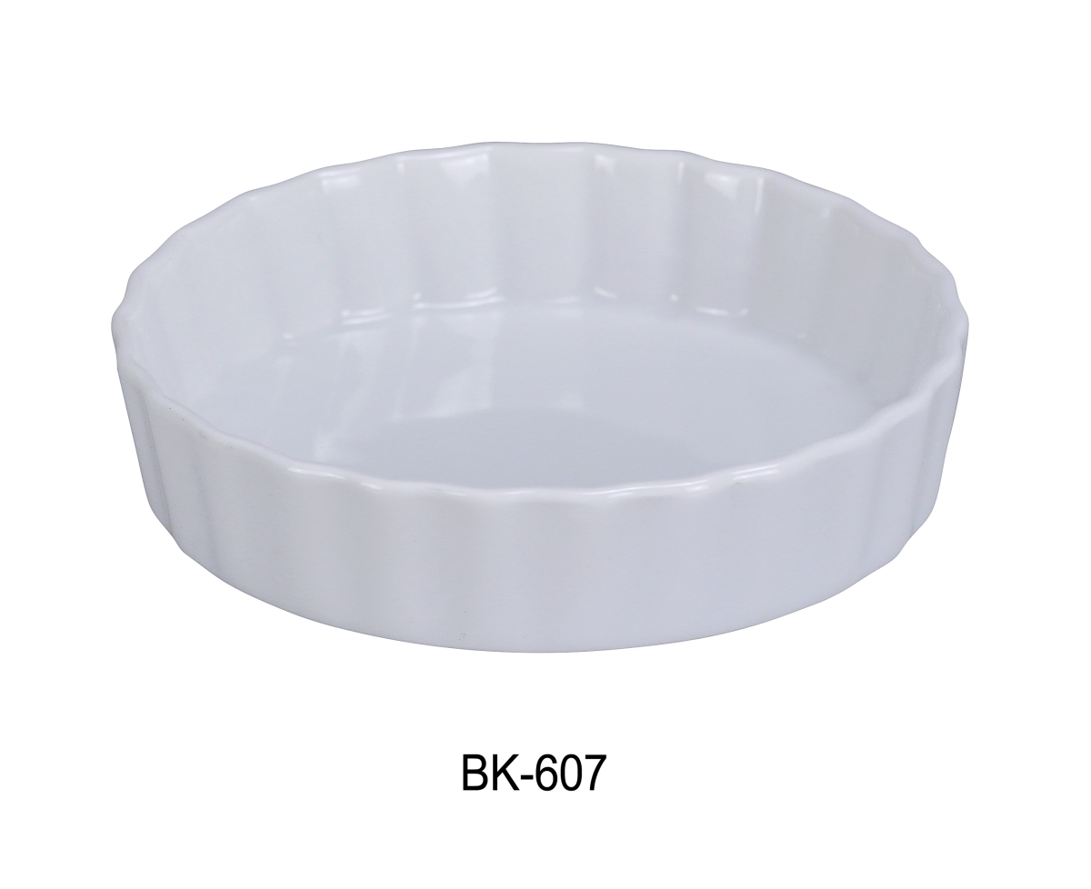 Picture of Yanco BK-607 18 oz Porcelain Quiche Dish, Super White - 7 x 1.15 in. - Pack of 24