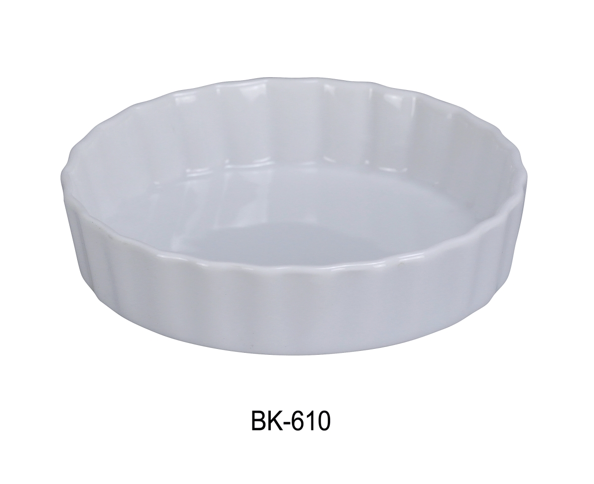 Picture of Yanco BK-610 42 oz Porcelain Quiche Dish, Super White - 9.75 x 1.25 in. - Pack of 12