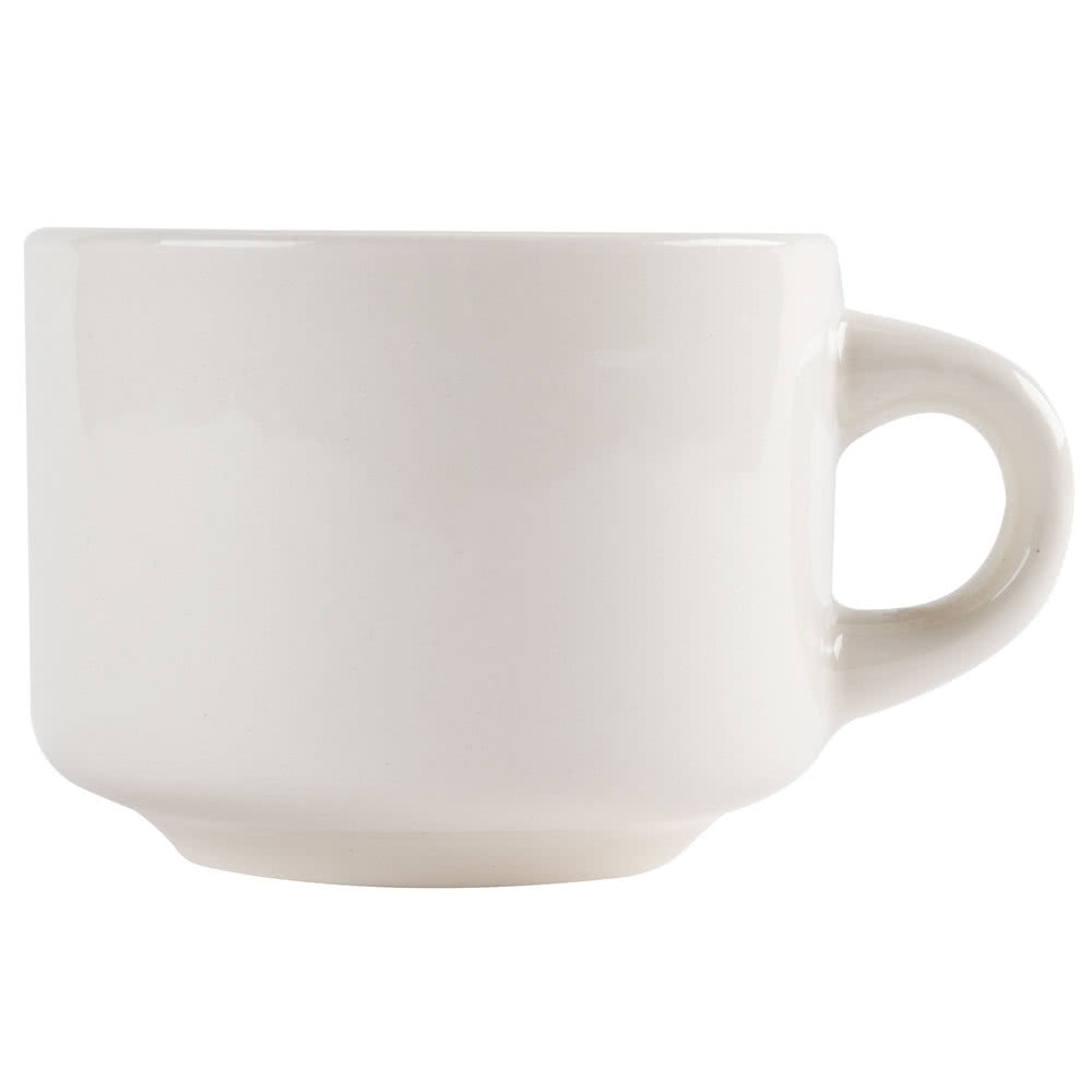 Picture of Yanco RE-23 7 oz China Recovery Stackable Coffee & Tea Cup, American White - 3.5 x 2.25 in. - Pack of 36