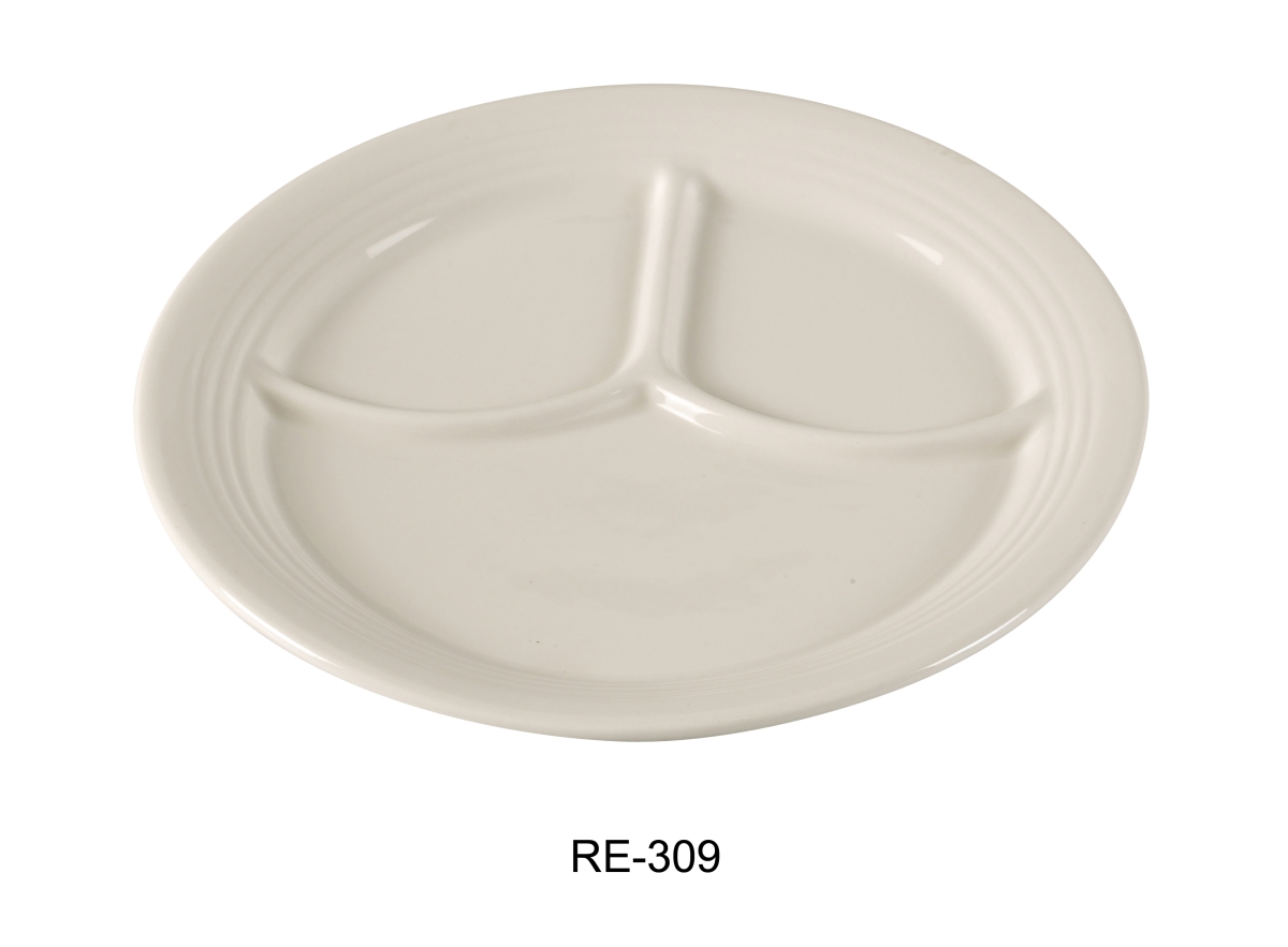 Picture of Yanco RE-309 22 oz China Recovery Compartment Plate, American White - 9.5 in. - Pack of 24