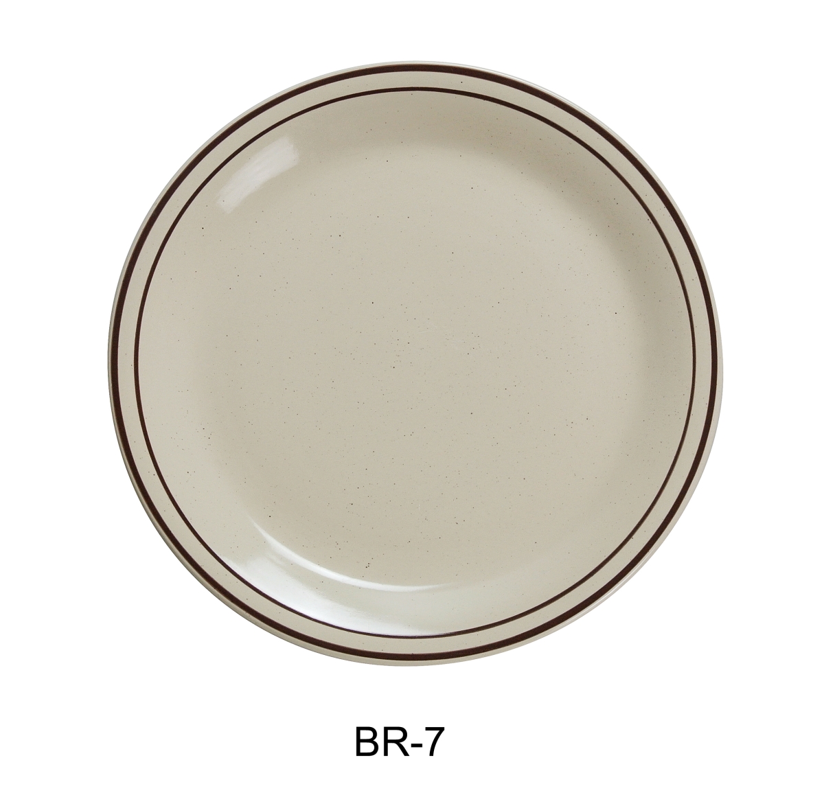 Picture of Yanco BR-7 China Brown Speckled Plate, American White - 7.25 in. - Pack of 36