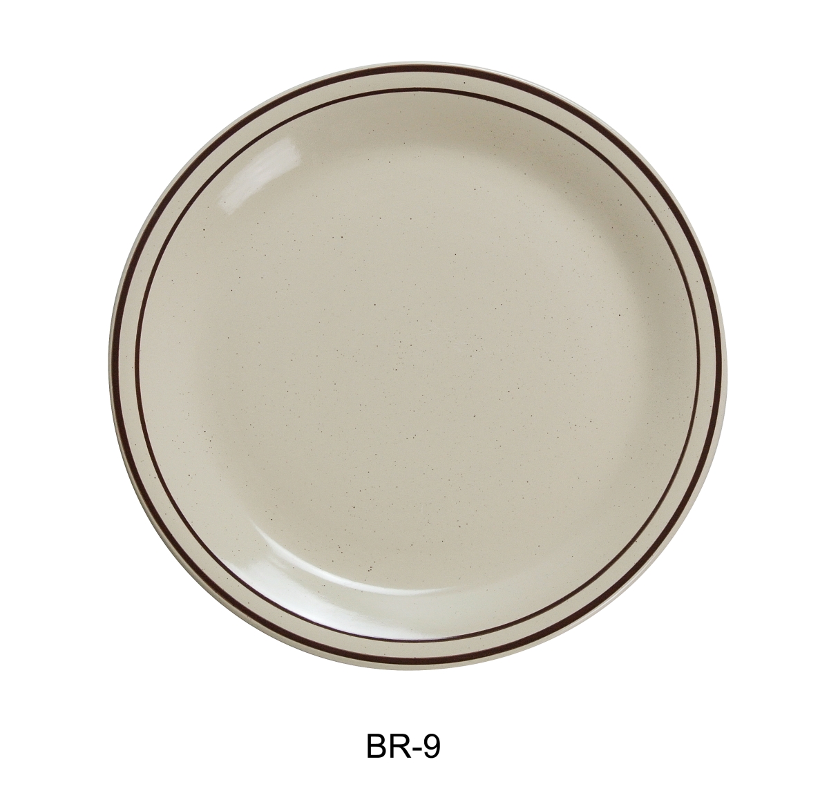 Picture of Yanco BR-9 China Brown Speckled Plate, American White - 9.5 in. - Pack of 24