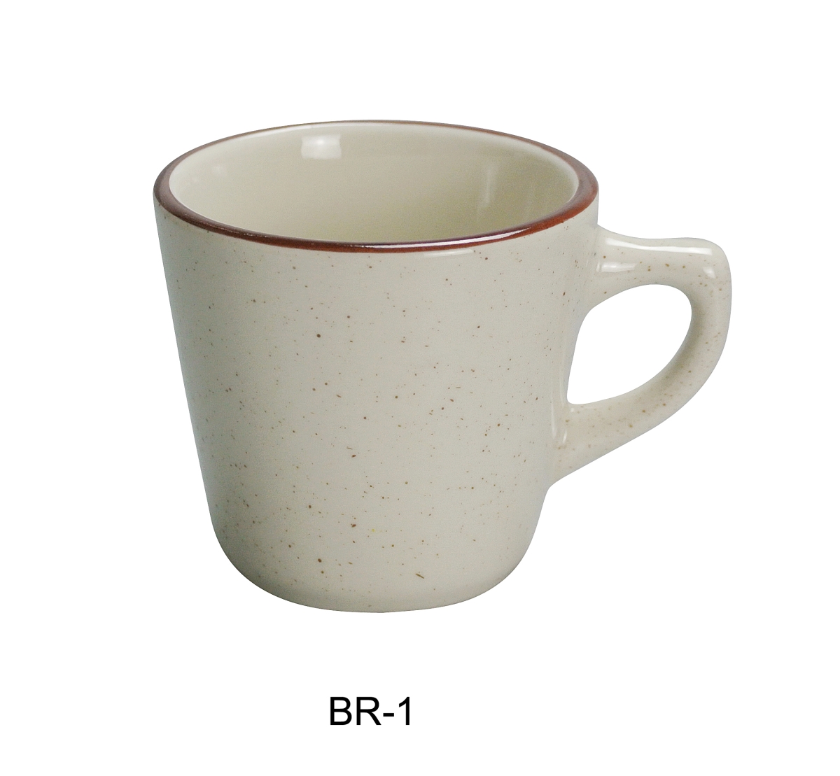 Picture of Yanco BR-1 7 oz China Brown Speckled Tall Cup, American White - 3.25 x 2.75 in. Height - Pack of 36