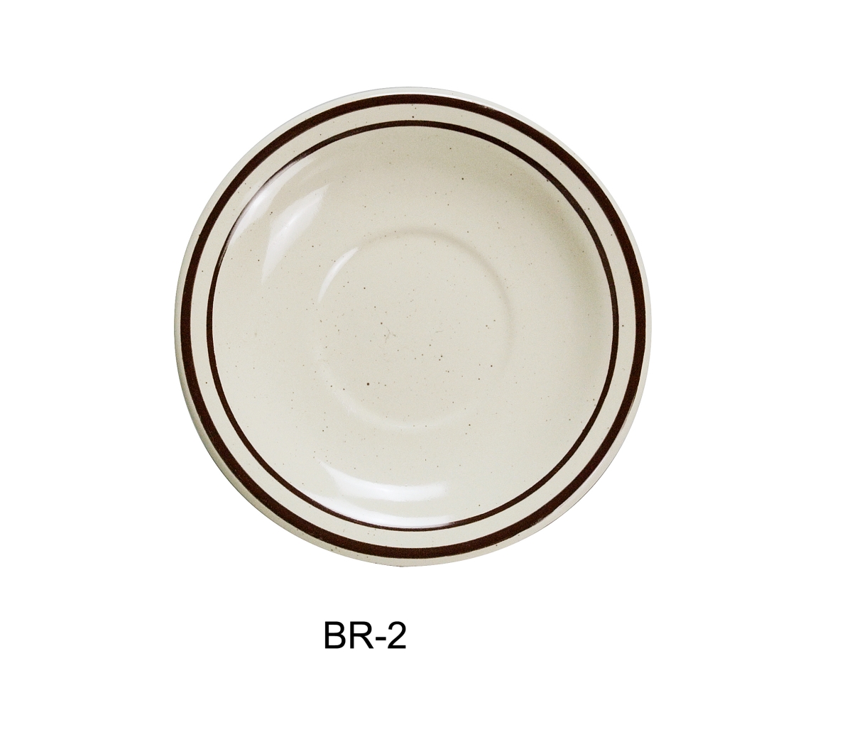 Picture of Yanco BR-2 China Brown Speckled Royal Saucer, American White - 5.5 in. - Pack of 36