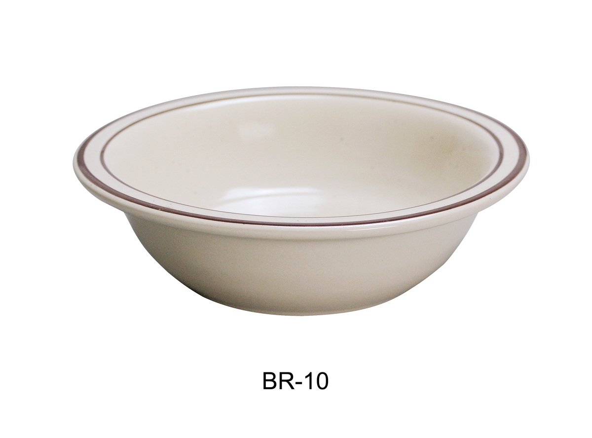Picture of Yanco BR-10 13 oz China Brown Speckled Grapefruit Bowl, American White - 6.5 x 1.75 in. - Pack of 36