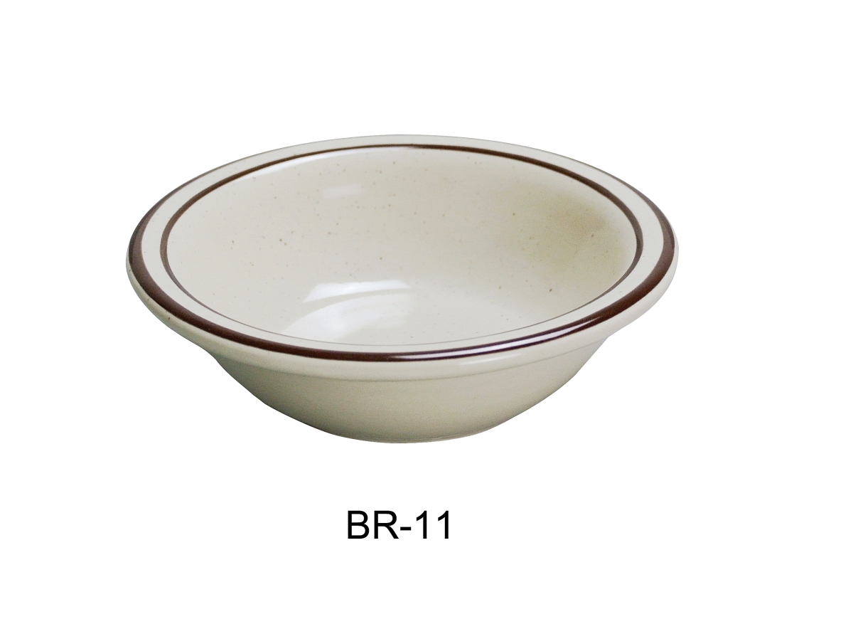 Picture of Yanco BR-11 4.75 oz China Brown Speckled Fruit Bowl, American White - 4.625 in. - Pack of 36