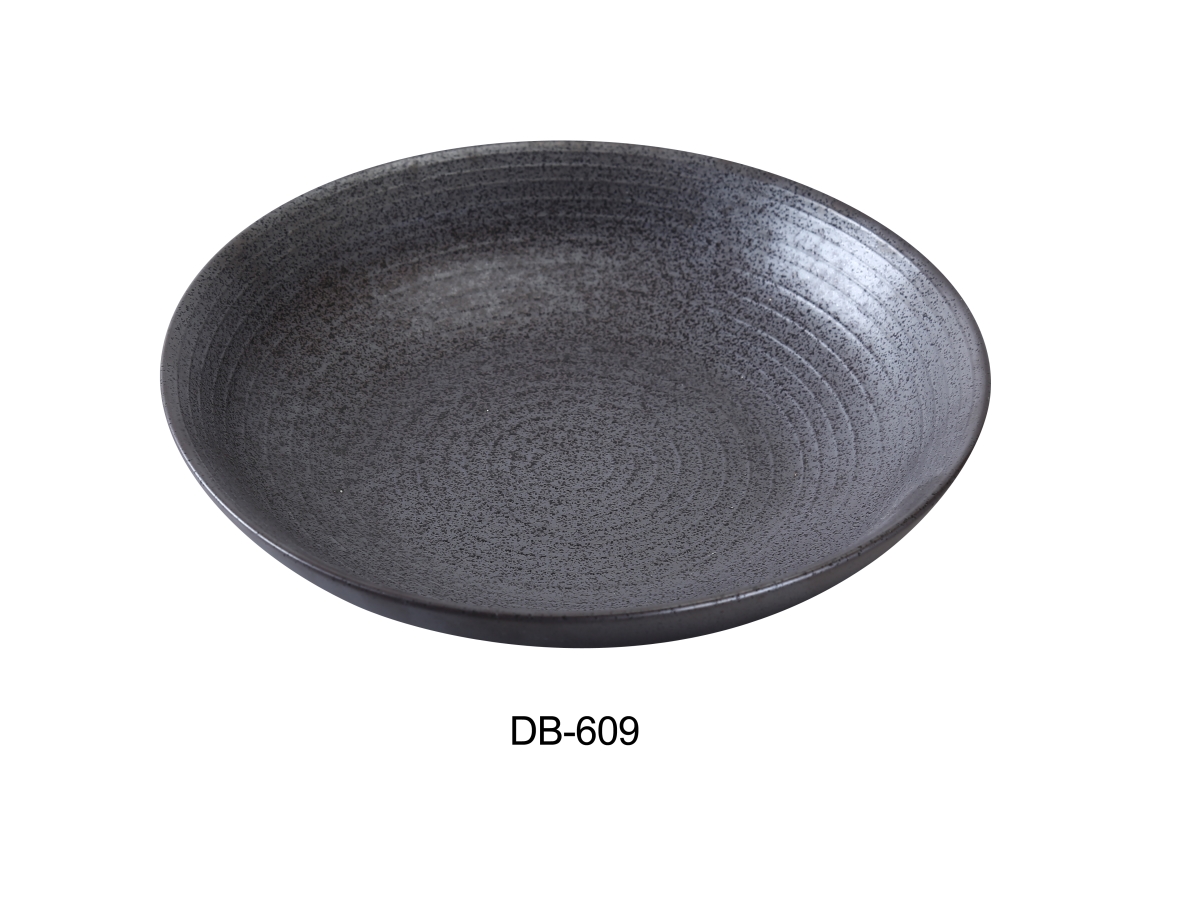 Picture of Yanco DB-609 9 in. Diamond Black Collection Salad & Pasta Bowl, Matte Glaze - 30 oz - Pack of 12