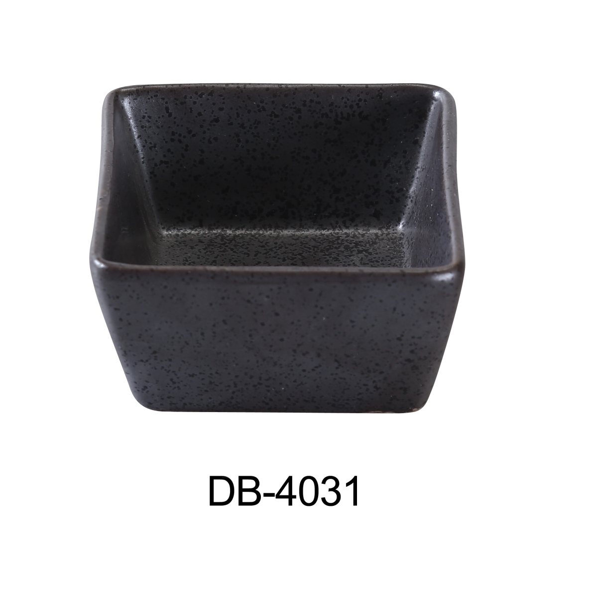 Picture of Yanco DB-4031 3 in. Diamond Black Collection Square Sauce Dish, Matte Glaze - 4 oz - Pack of 48