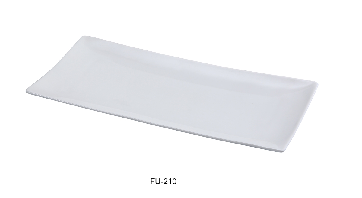 Picture of Yanco FU-210 10 x 4.5 in. Fuji Porcelain Rectangular Sushi Plate, Bone White - Pack of 24