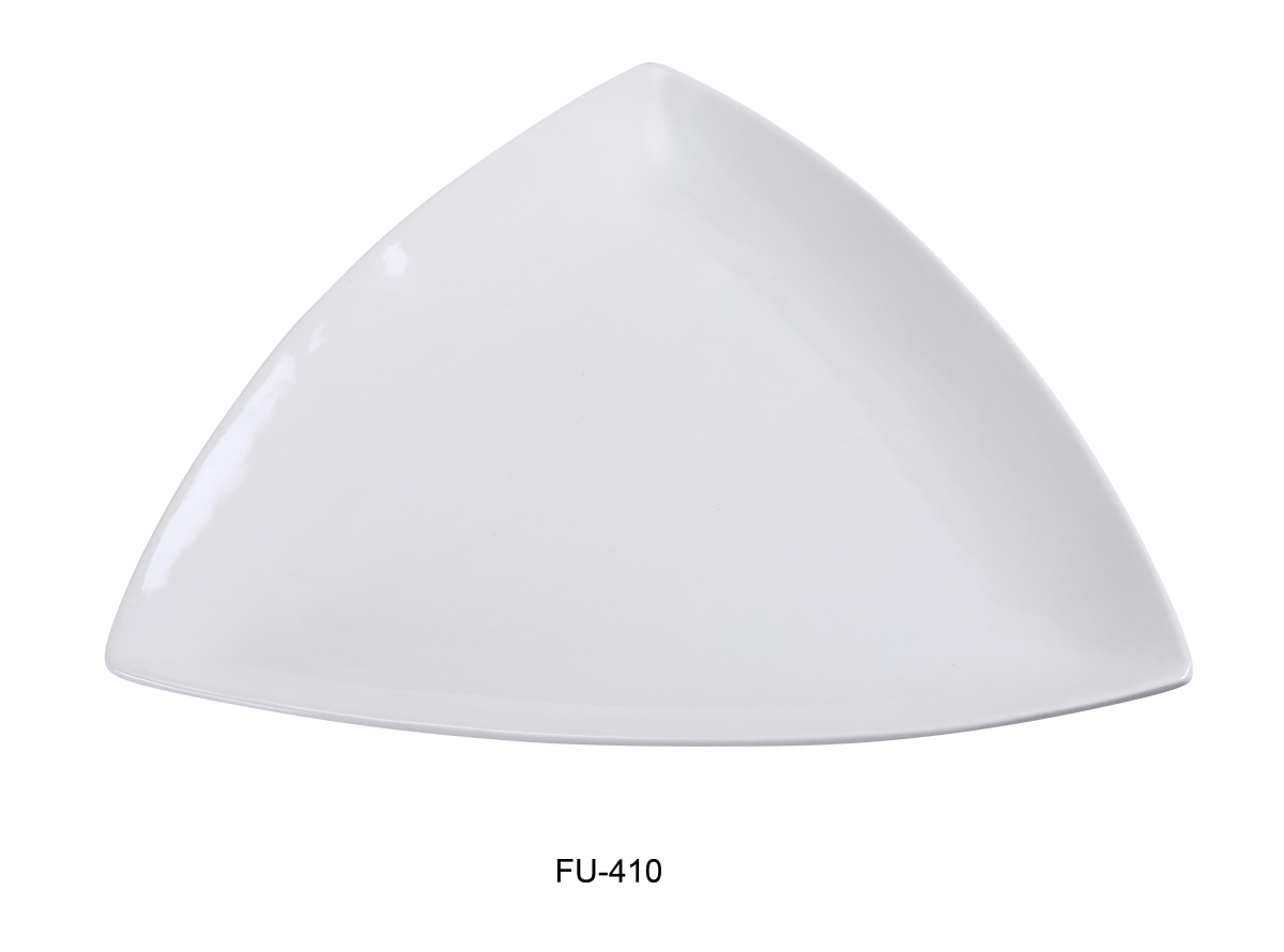 Picture of Yanco FU-410 10 in. Fuji Porcelain Triangle Plate, Bone White - Pack of 24