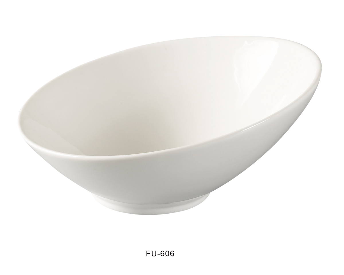 Picture of Yanco FU-606 6 in. Porcelain Fuji Sheer Bowl, Bone White- 9 oz - Pack of 36