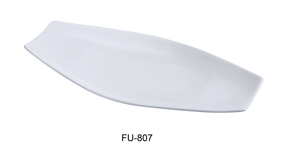 Picture of Yanco FU-807 Porcelain Fuji Platter, Bone White - 6 x 3 in. - Pack of 36