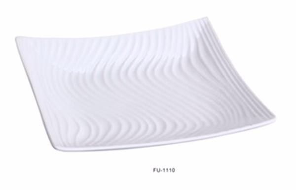 Picture of Yanco FU-1110 10.5 in. Fuji Porcelain Square Plate, Bone White - Pack of 12