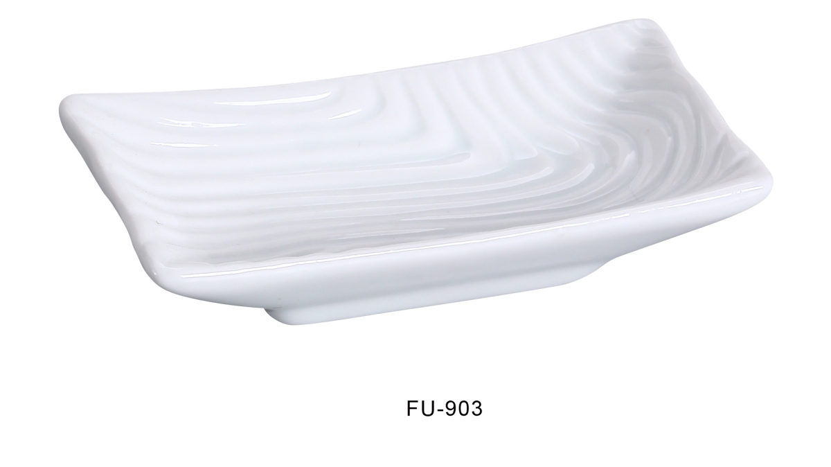 Picture of Yanco FU-903 3.5 in. Fuji Square Porcelain Sauce Dish, Bone White - Pack of 48