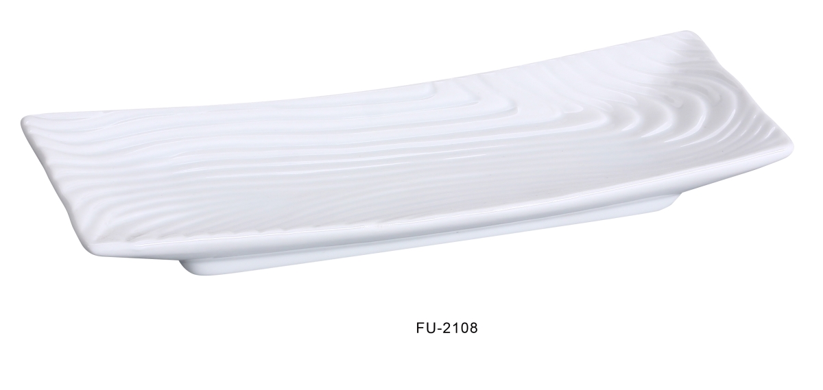 Picture of Yanco FU-2108 Porcelain Fuji Rectangular Plate, Bone White - 8 x 3.125 in. - Pack of 36