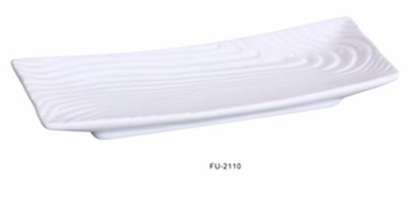 Picture of Yanco FU-2110 Porcelain Fuji Rectangular Plate, Bone White - 10.5 x 4.375 in. - Pack of 24