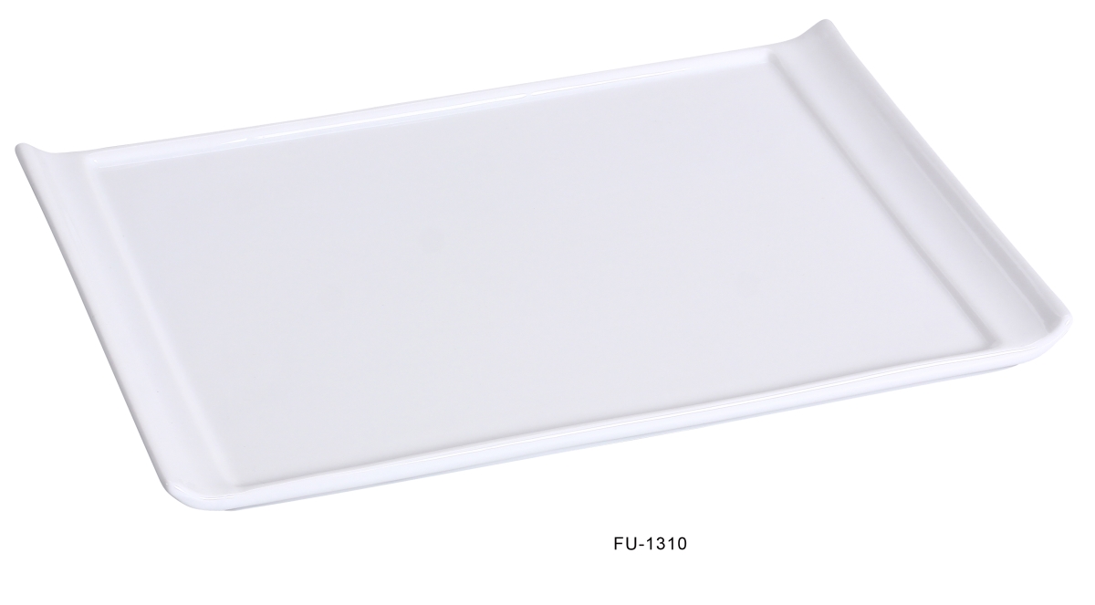 FU-1310 Porcelain Fuji Rectangular Display Plate, Bone White - 10.25 x 7 in. - Pack of 24 -  Yanco