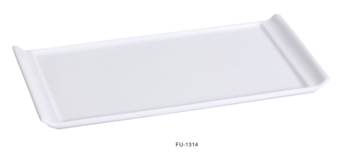 Picture of Yanco FU-1314 Porcelain Fuji Rectangular Display Plate, Bone White - 13 x 6.5 in. - Pack of 6