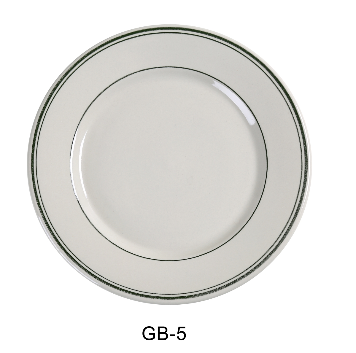 Picture of Yanco GB-5 5.5 in. China Green Band Bread Plate, White - Pack of 36
