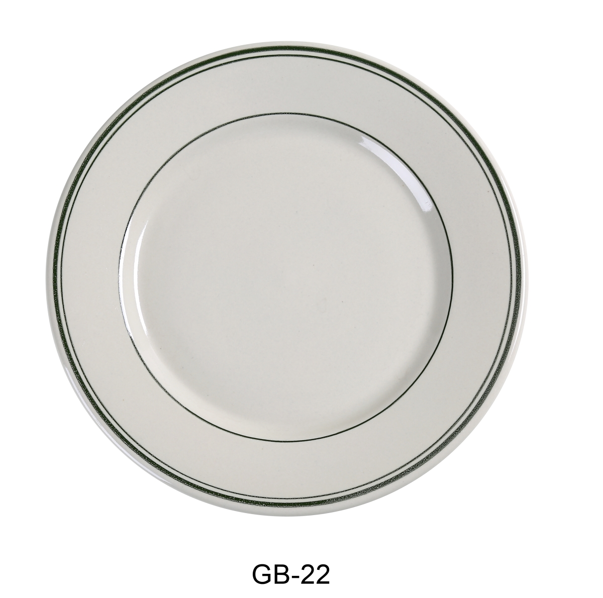 Picture of Yanco GB-22 8.375 in. China Green Band Round Plate, White - Pack of 36