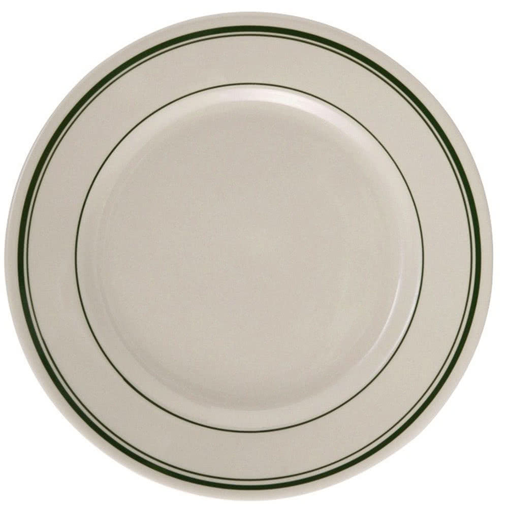 Picture of Yanco GB-16 10.5 in. China Green Band Dinner Plate, White - Pack of 12