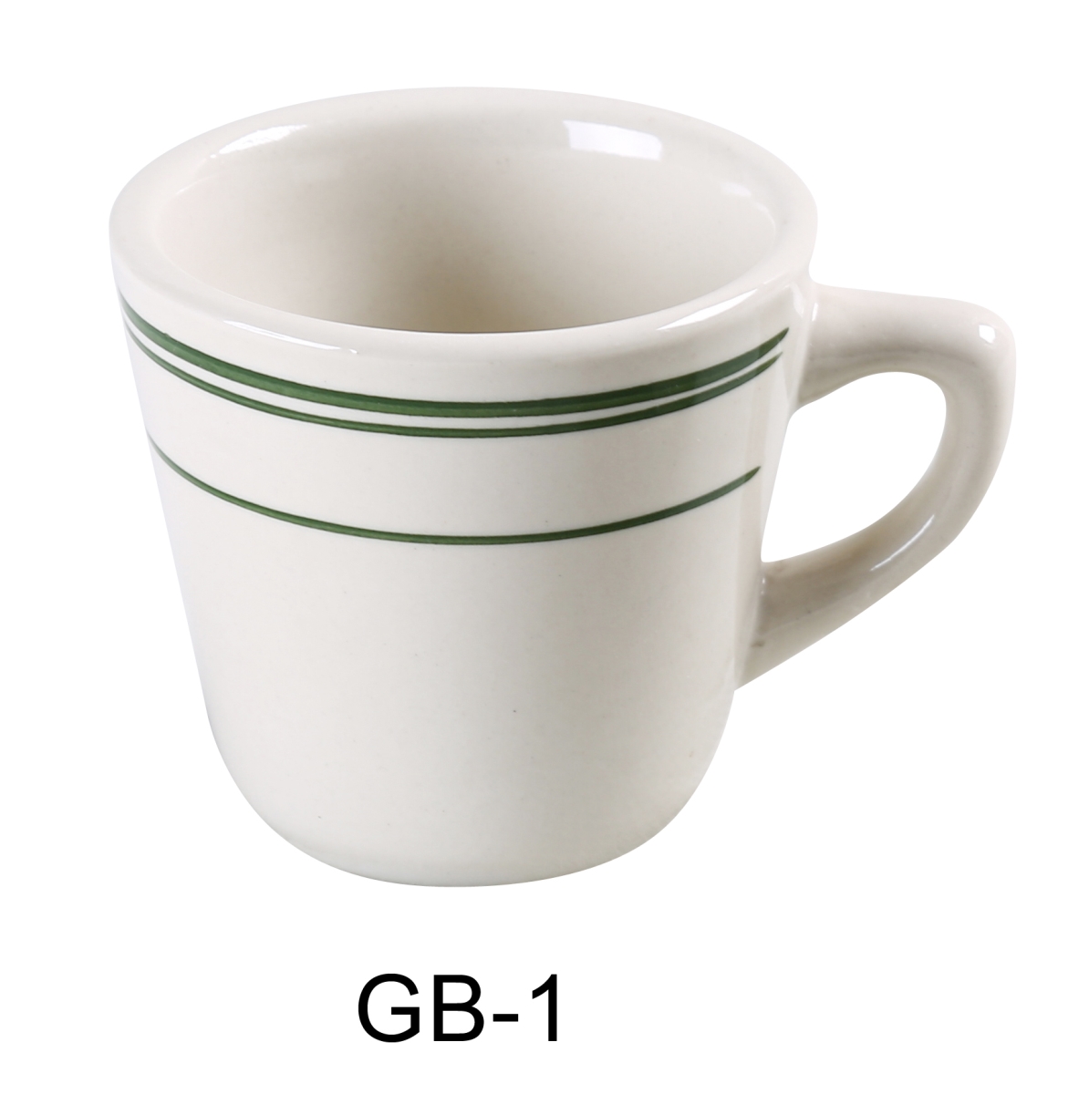 Picture of Yanco GB-1 7 oz China Green Band Tall Cup, White - 3.25 x 2.75 in. - Pack of 36