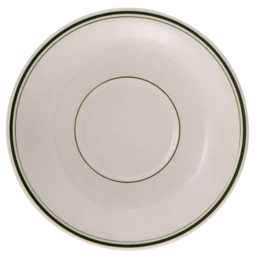 Picture of Yanco GB-2 China Green Band Saucer, White- 6.125 in. - Pack of 36