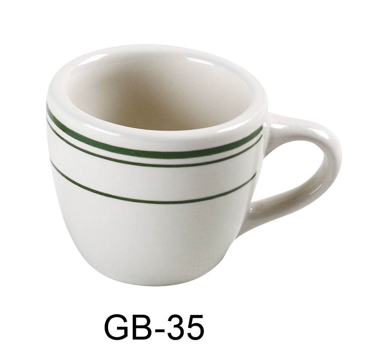 Picture of Yanco GB-35 3.5 oz China Green Band Espresso Cup, White - 2.5 x 2 in. - Pack of 36