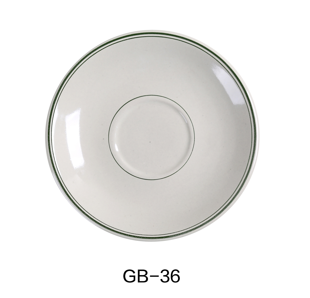 Picture of Yanco GB-36 China Green Band Saucer for GB-35, White - 4.25 in. - Pack of 36