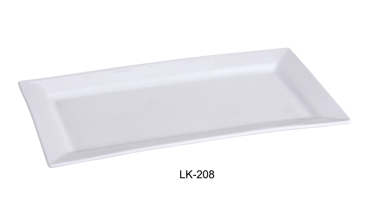 Picture of Yanco LK-208 Porcelain Rectangular Plate, Bone White - 8 x 5.75 in. - Pack of 36