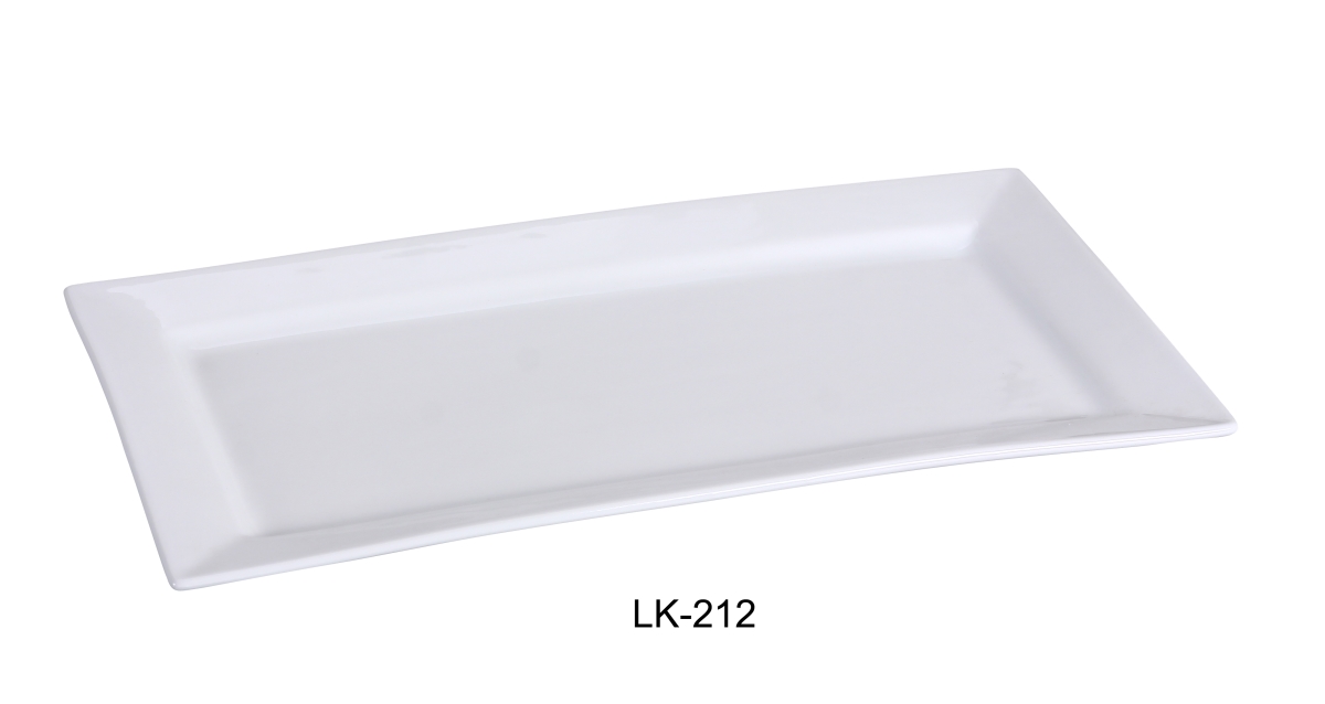 Picture of Yanco LK-212 Porcelain Rectangular Plate, Bone White - 12 x 7 in. - Pack of 12