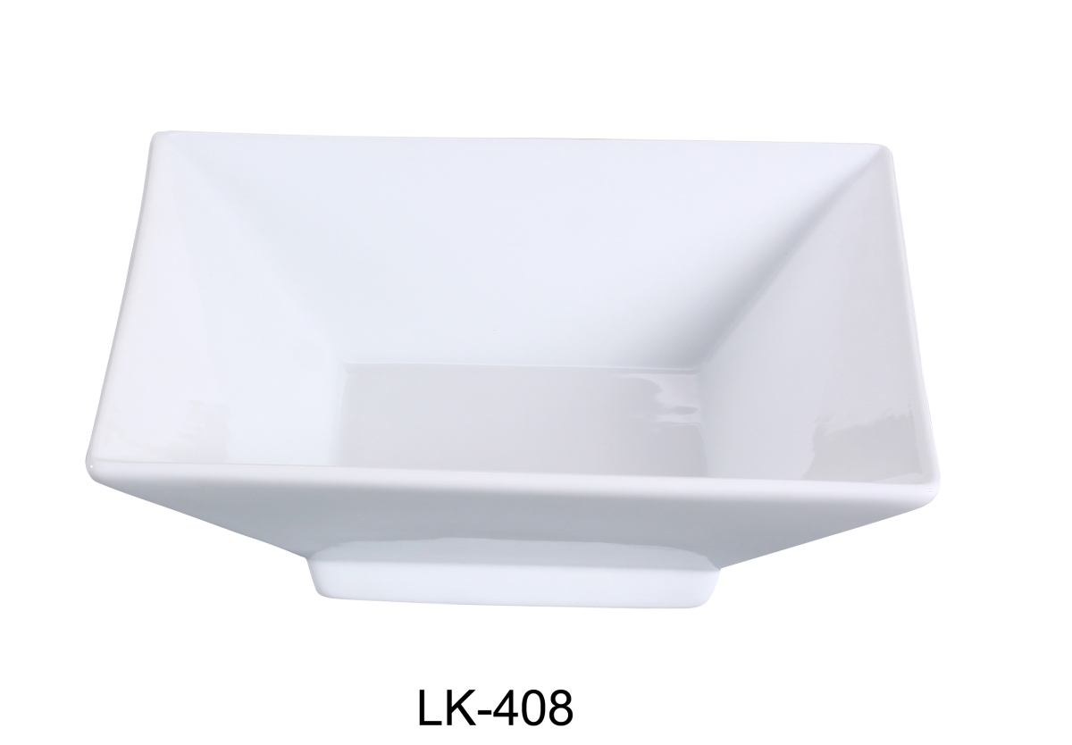 Picture of Yanco LK-408 8.5 in. Porcelain Square Bowl with Foot, Bone White - 28 oz - Pack of 12