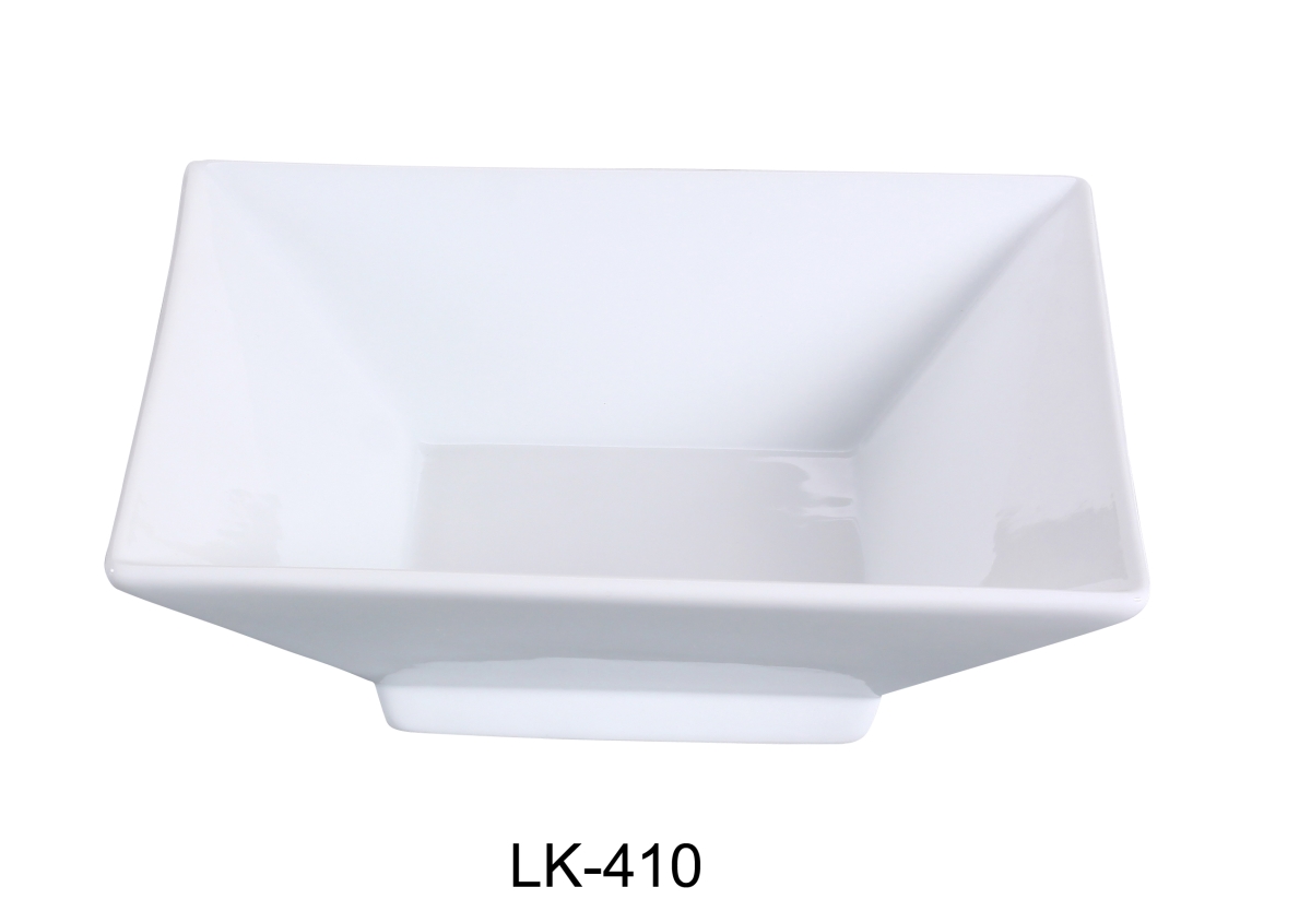Picture of Yanco LK-410 10.75 in. Porcelain Square Bowl with Foot, Bone White - 64 oz - Pack of 12