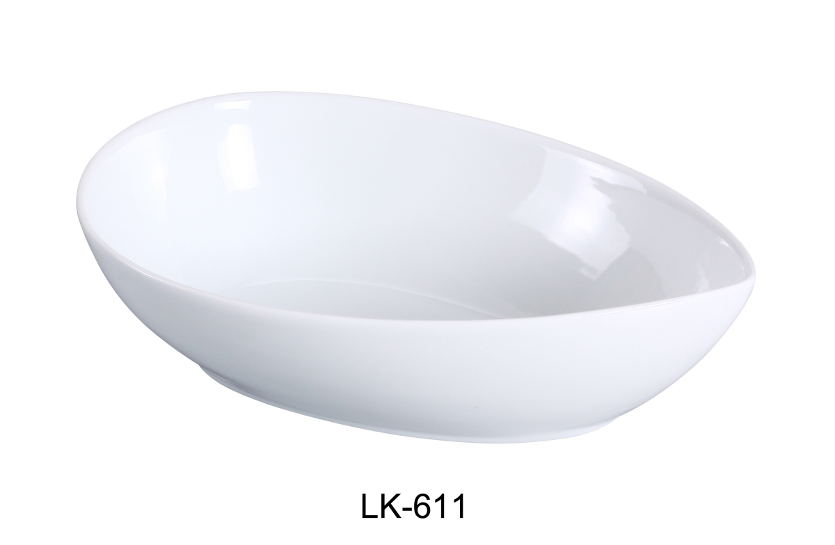 Picture of Yanco LK-611 56 oz Porcelain Waterdrop Shape Style Bowl, Bone White - 11.25 in. - Pack of 12