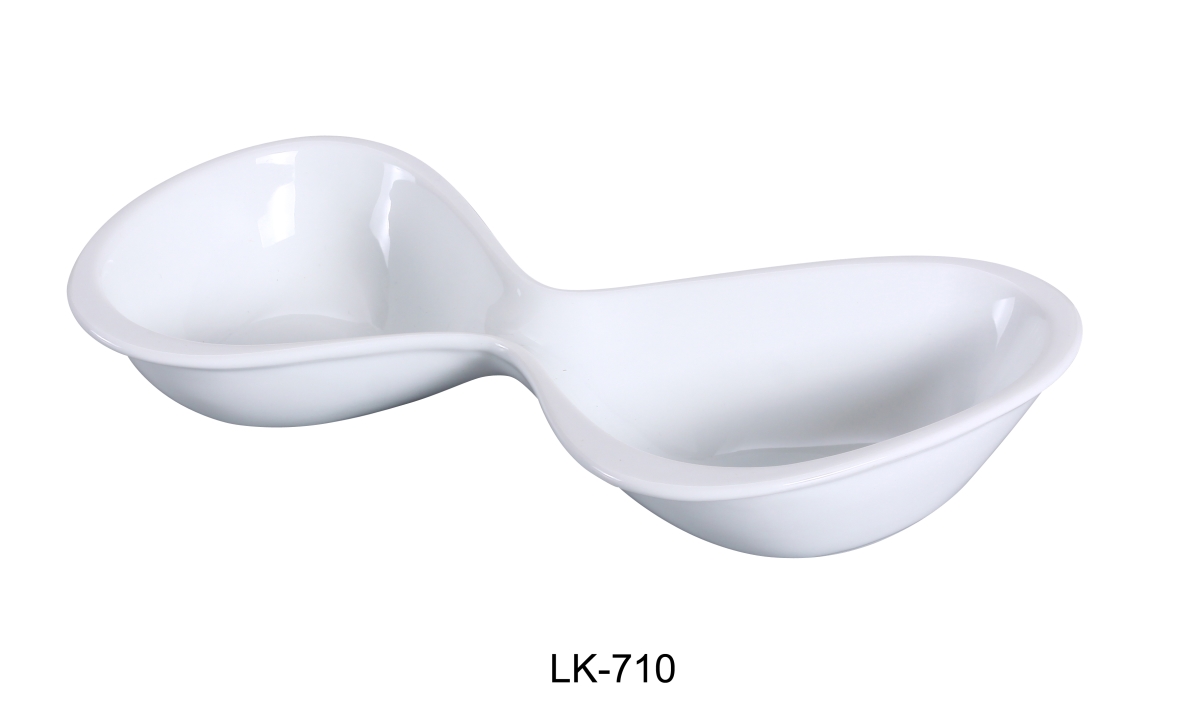 Picture of Yanco LK-710 4-oz Double Porcelain Bowl, Bone White - 10.25 in. - Pack of 24
