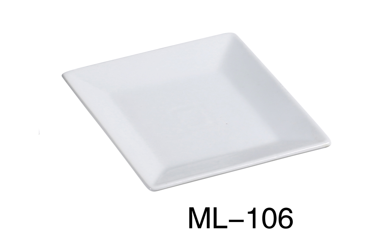 Picture of Yanco ML-106 6 in. Porcelain Square Plate, Super White - Pack of 36