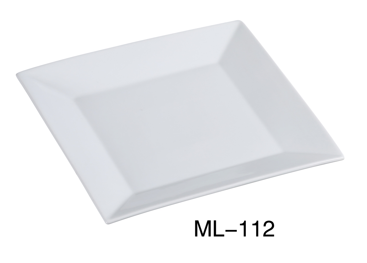 Picture of Yanco ML-112 12 in. Porcelain Square Plate, Super White - Pack of 12