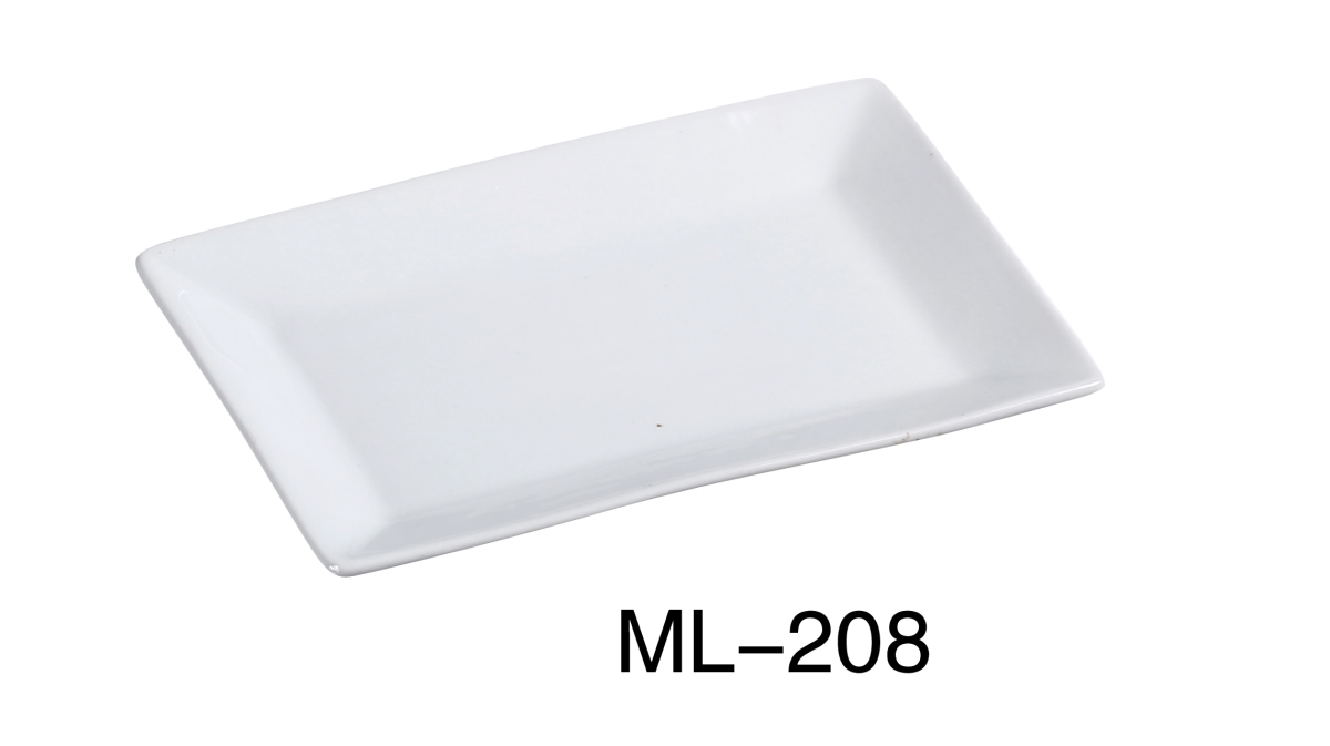 Picture of Yanco ML-208 Porcelain Rectangular Plate, Super White - 8 x 5 in. - Pack of 24