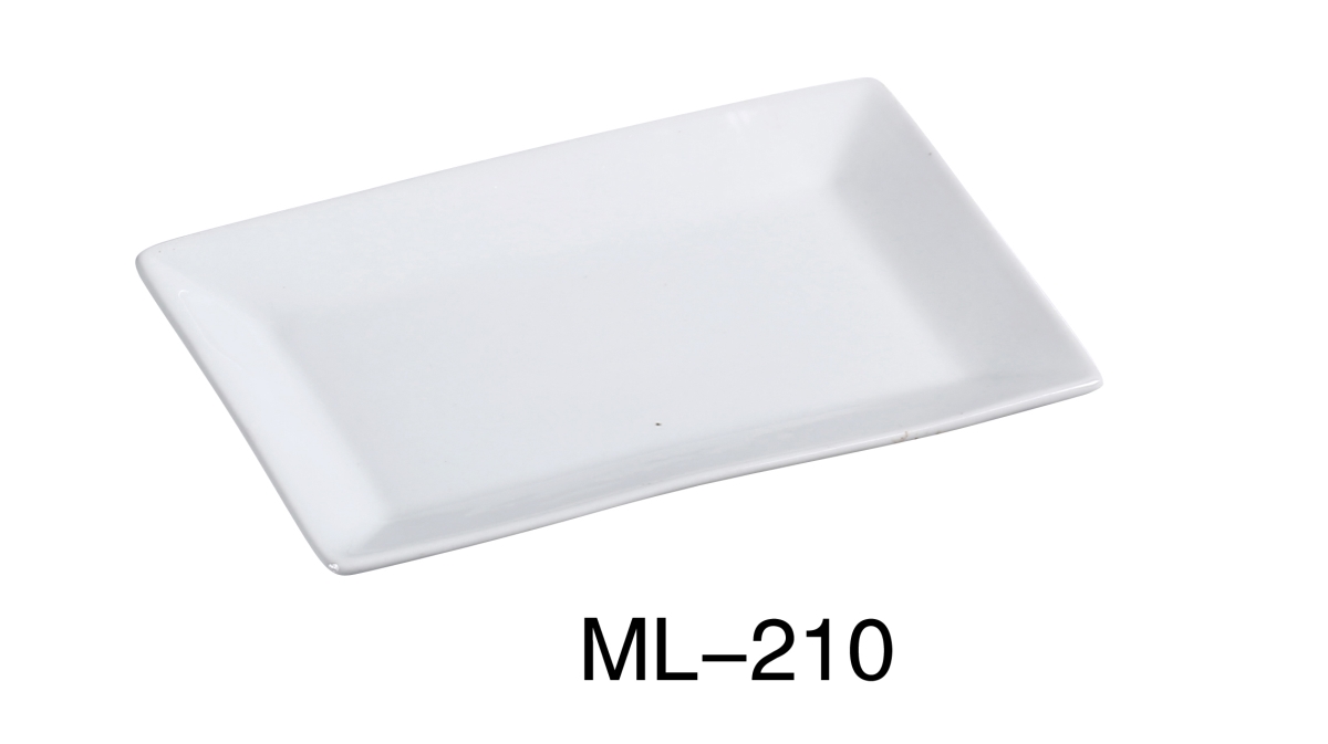 Picture of Yanco ML-210 Porcelain Rectangular Plate, Super White - 10 x 7 in. - Pack of 24
