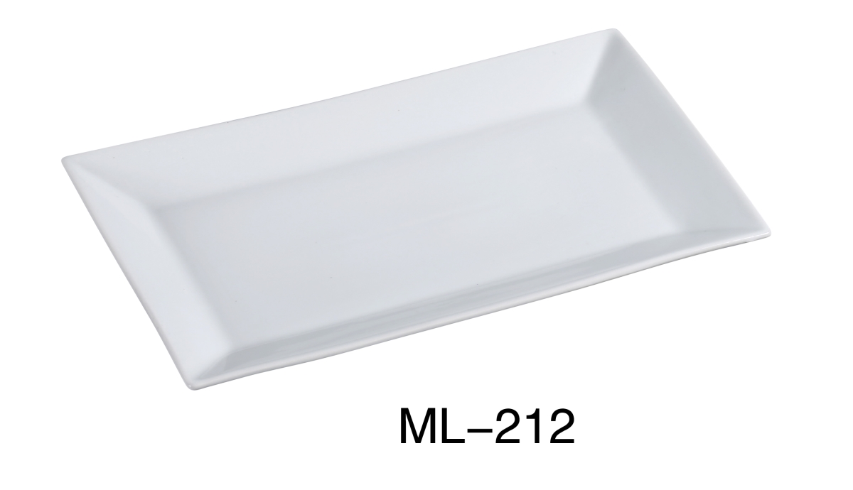 Picture of Yanco ML-212 Porcelain Rectangular Plate, Super White - 12 x 8 in. - Pack of 12